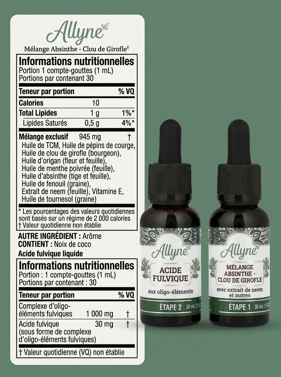 Kit de nettoyage antiparasitaire en 2 étapes Allyne Super Liver - Détox naturelle aux plantes pour un intestin plus propre et plus sain